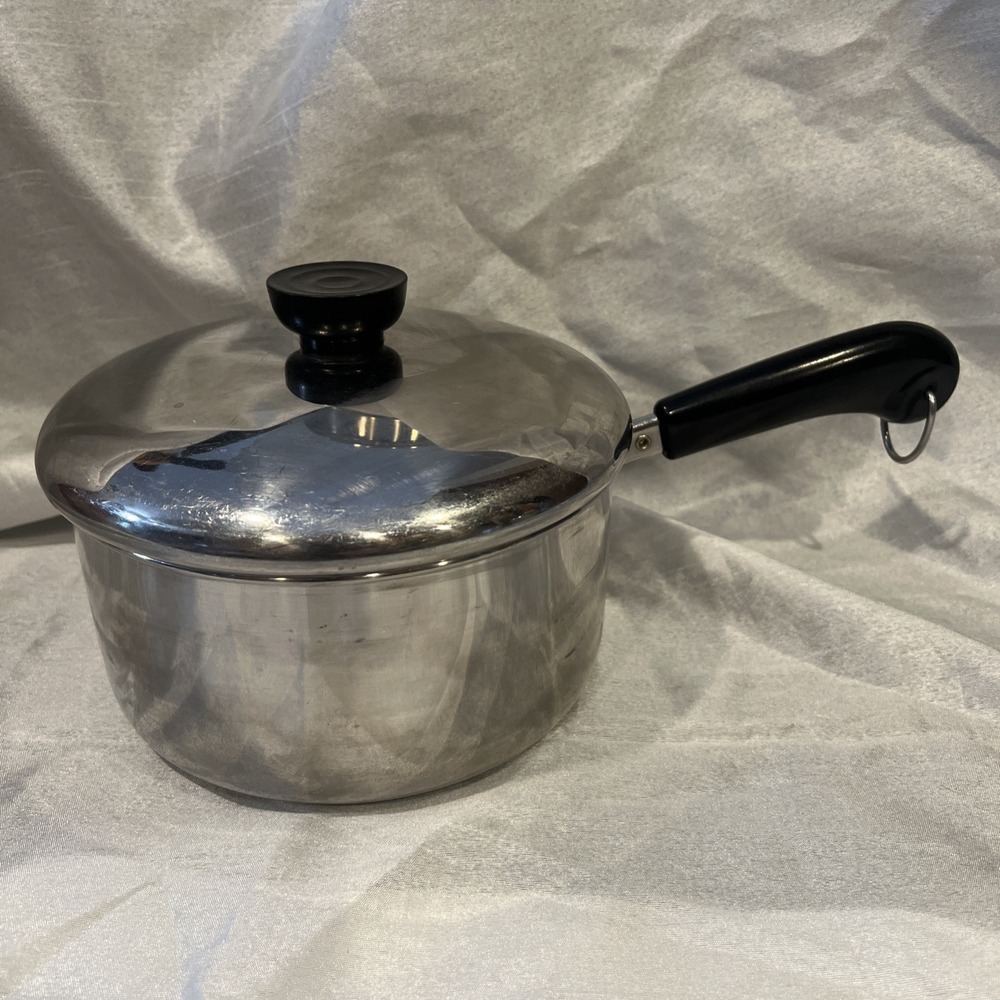 VTG Revere Ware 2qt 1.9L Sauce Pan 18/10 Stainless Steel & Lid Tri-Ply Indonesia